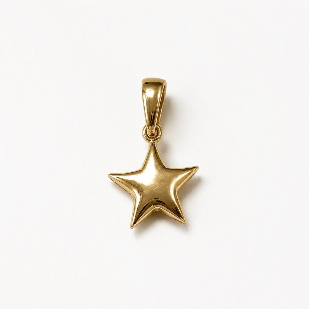 10K Real Gold Star Pendant .60"